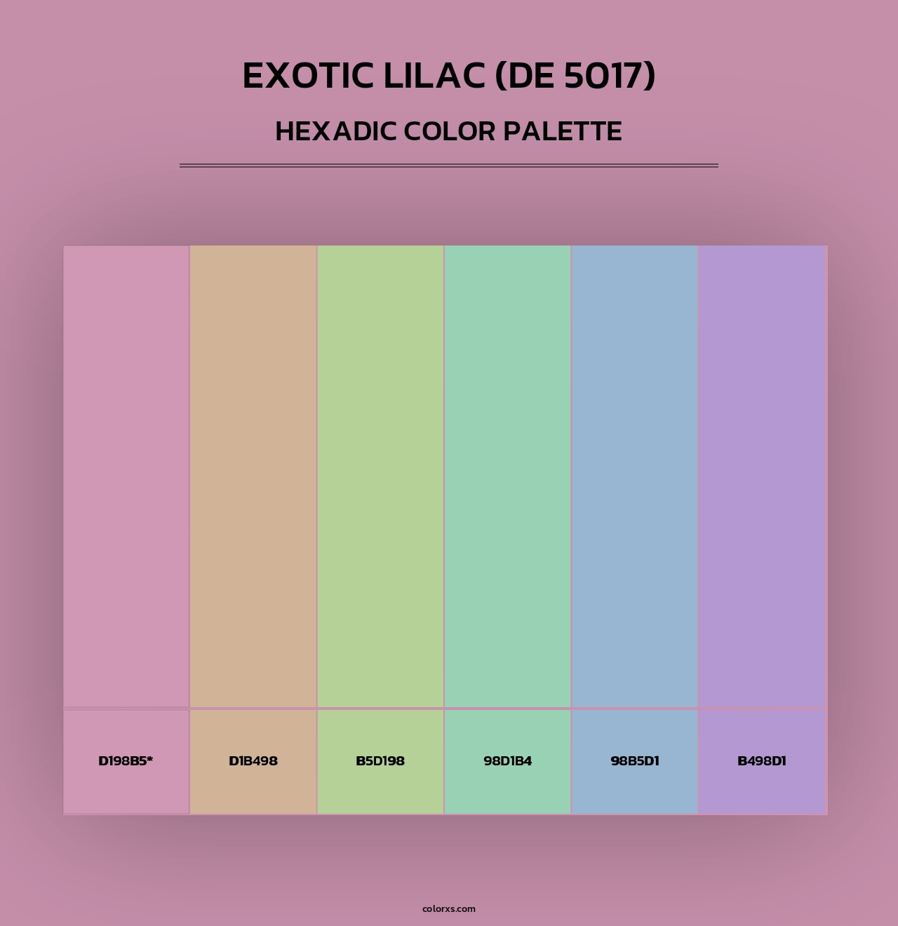 Exotic Lilac (DE 5017) - Hexadic Color Palette
