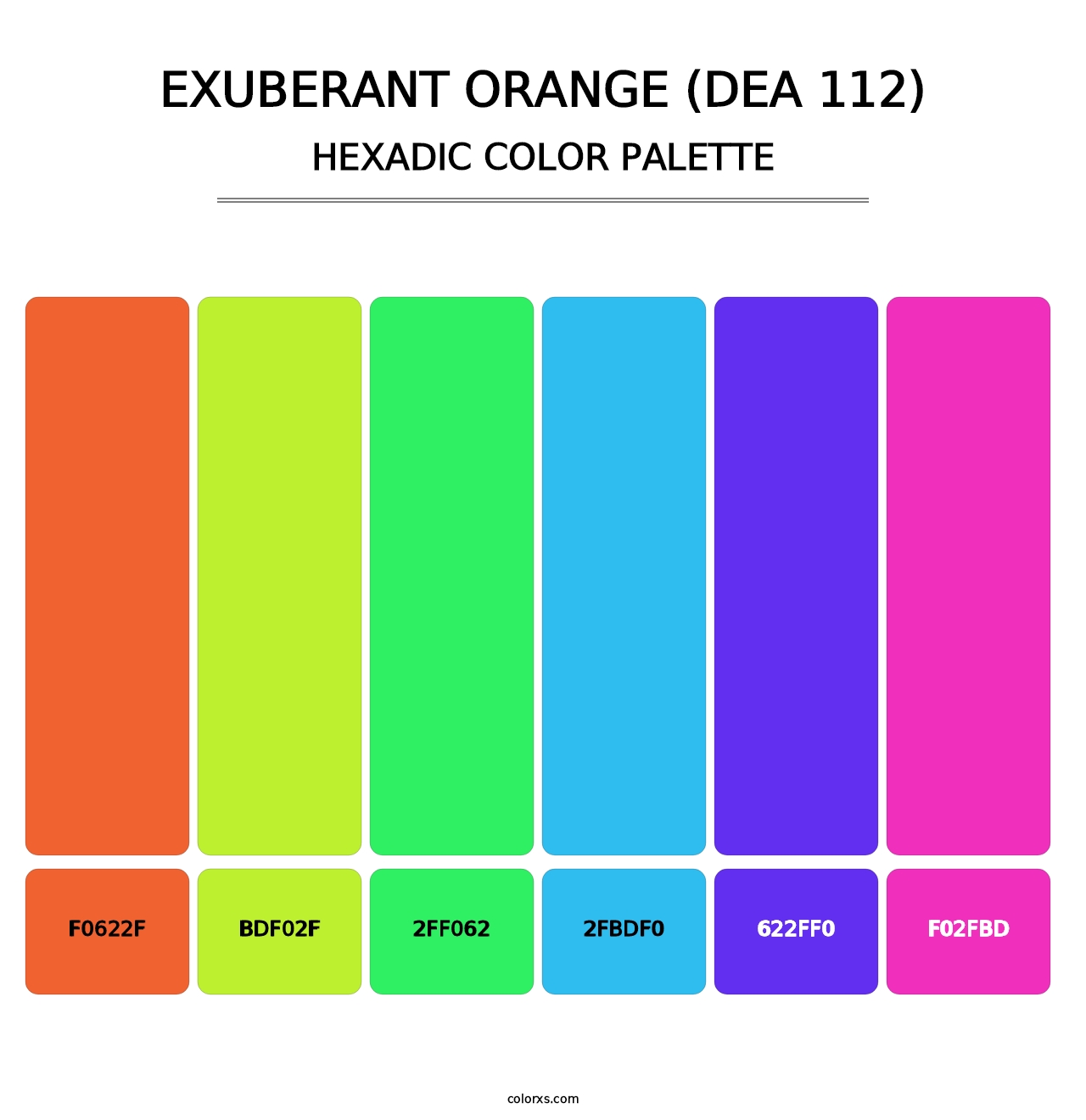 Exuberant Orange (DEA 112) - Hexadic Color Palette