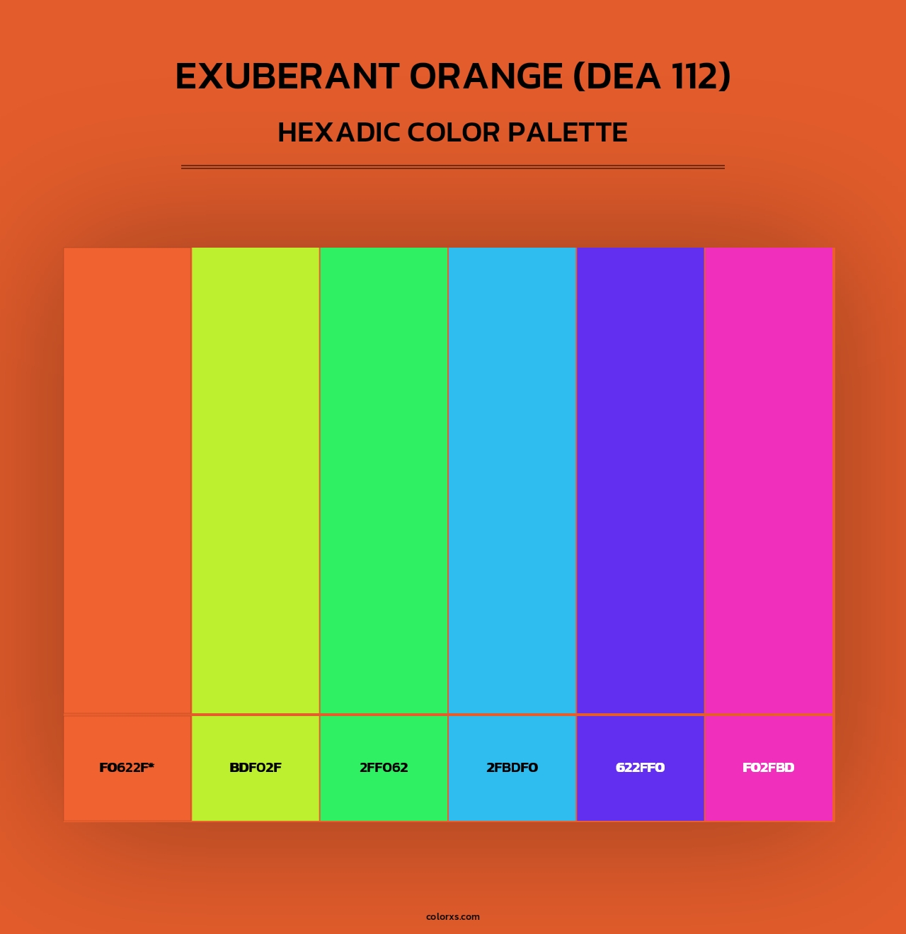 Exuberant Orange (DEA 112) - Hexadic Color Palette