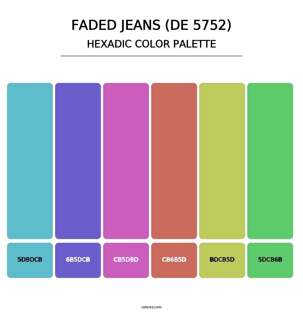 Faded Jeans (DE 5752) - Hexadic Color Palette