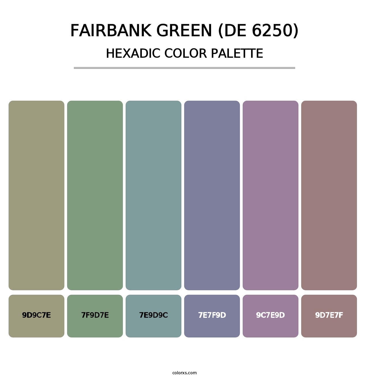 Fairbank Green (DE 6250) - Hexadic Color Palette