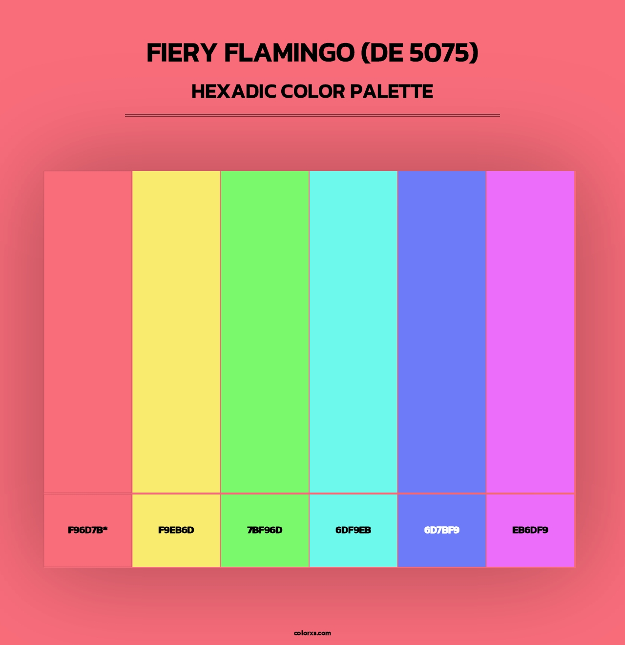 Fiery Flamingo (DE 5075) - Hexadic Color Palette