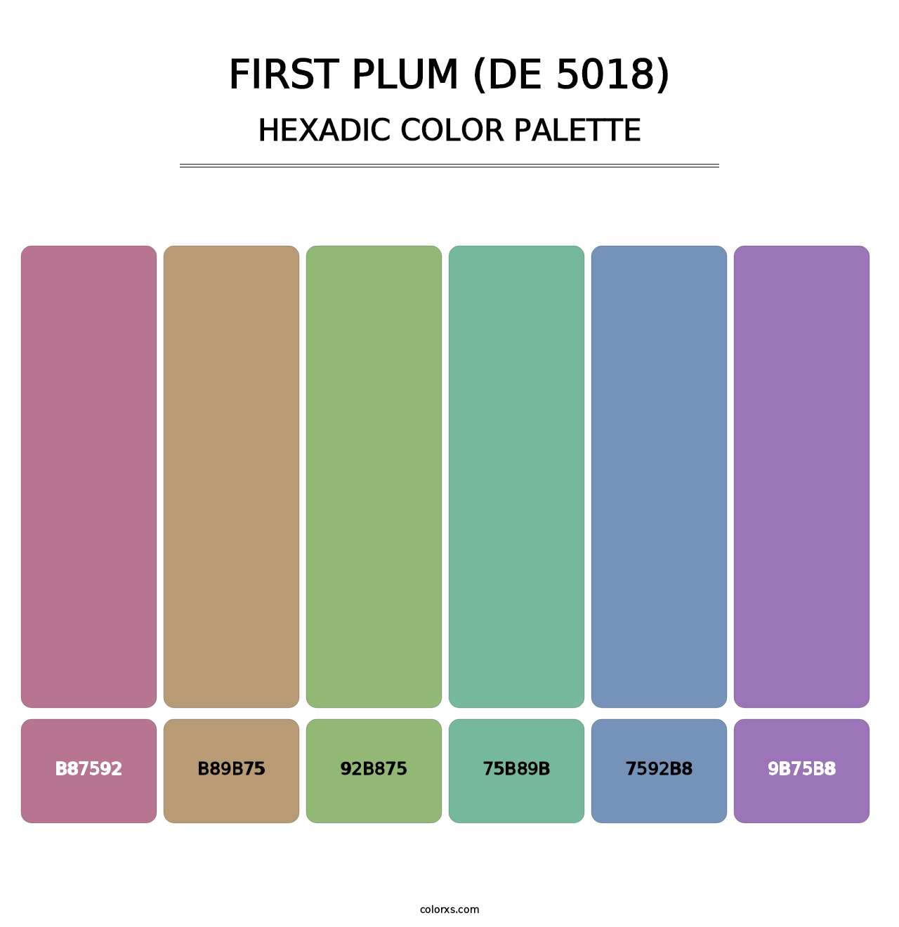 First Plum (DE 5018) - Hexadic Color Palette