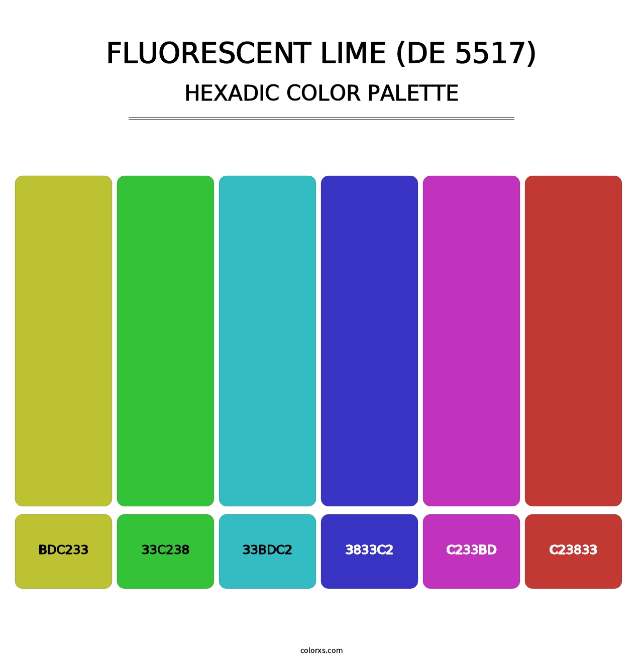 Fluorescent Lime (DE 5517) - Hexadic Color Palette
