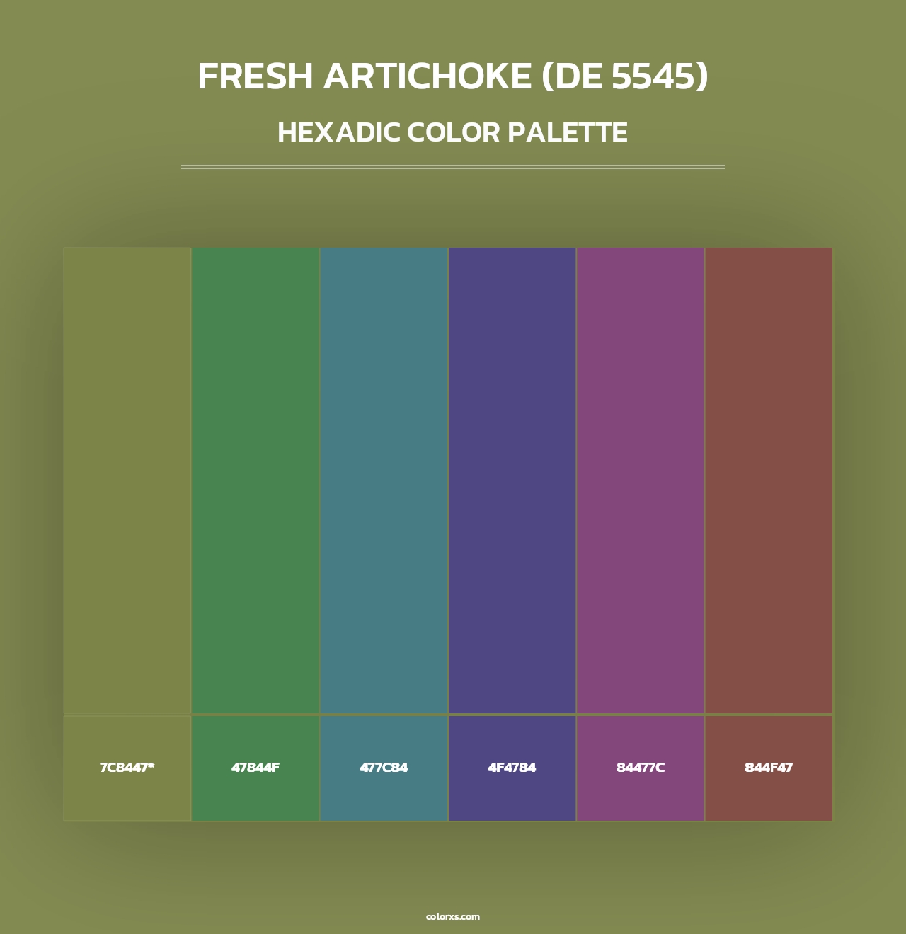 Fresh Artichoke (DE 5545) - Hexadic Color Palette