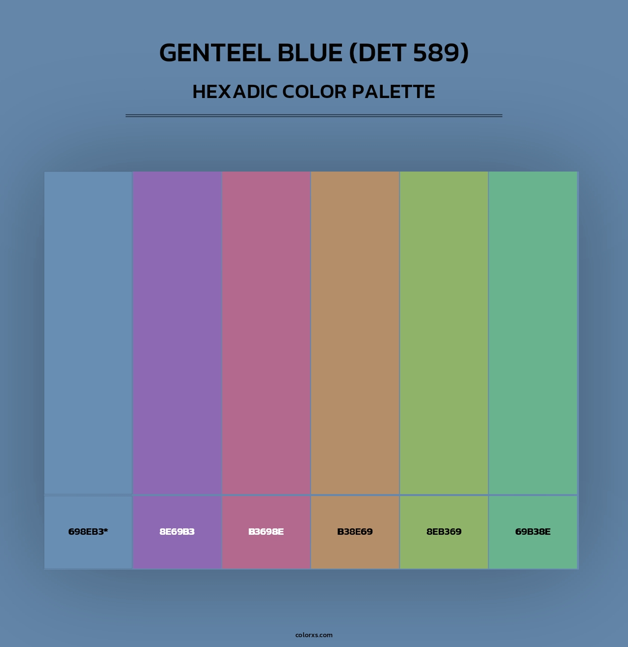 Genteel Blue (DET 589) - Hexadic Color Palette
