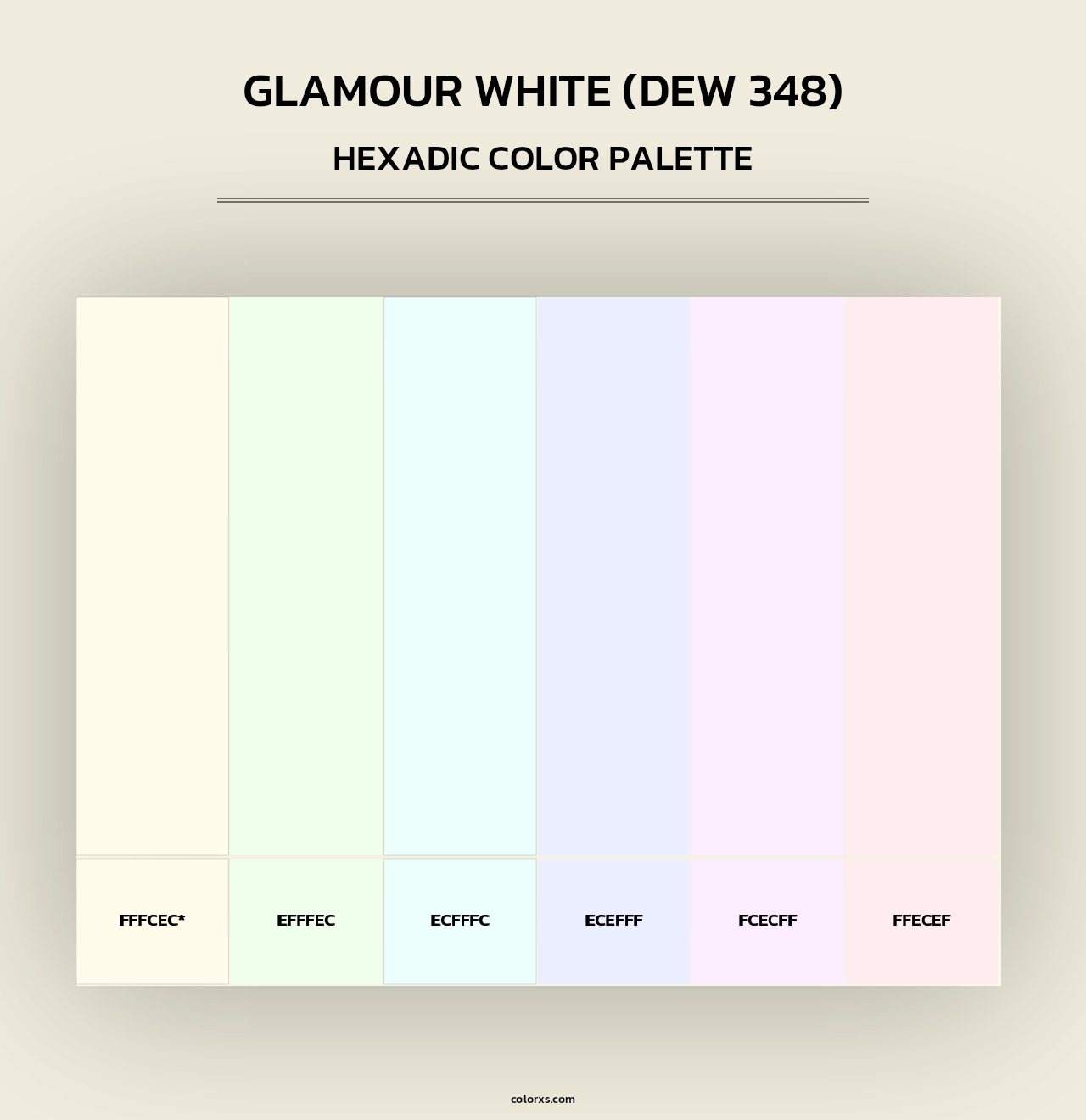 Glamour White (DEW 348) - Hexadic Color Palette