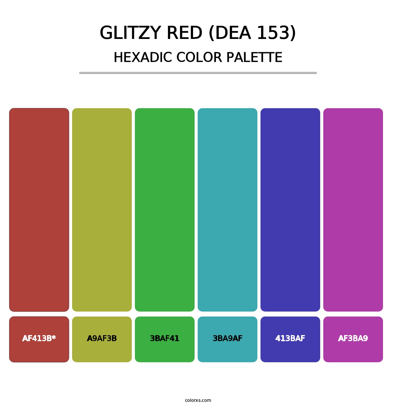 Glitzy Red (DEA 153) - Hexadic Color Palette