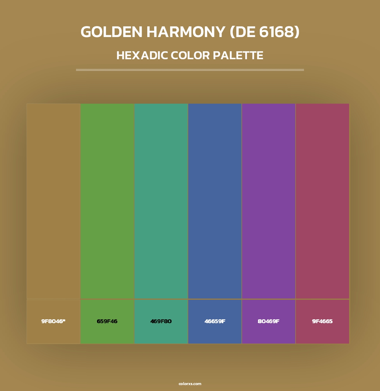 Golden Harmony (DE 6168) - Hexadic Color Palette