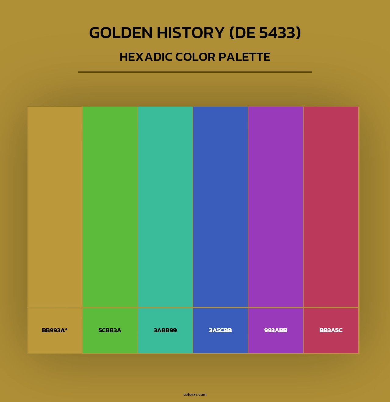Golden History (DE 5433) - Hexadic Color Palette