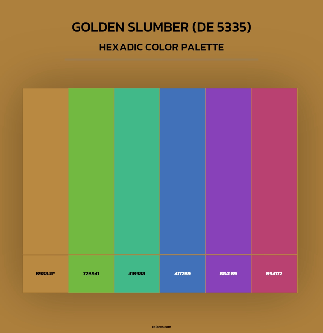 Golden Slumber (DE 5335) - Hexadic Color Palette