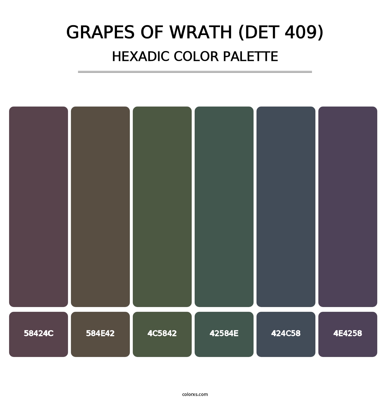 Grapes of Wrath (DET 409) - Hexadic Color Palette