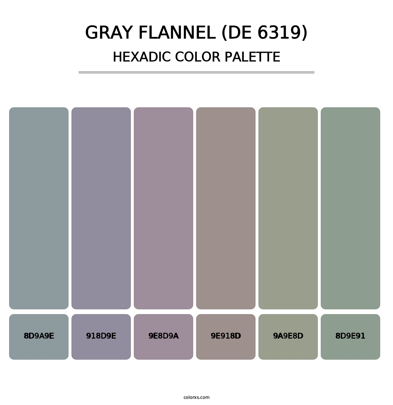 Gray Flannel (DE 6319) - Hexadic Color Palette