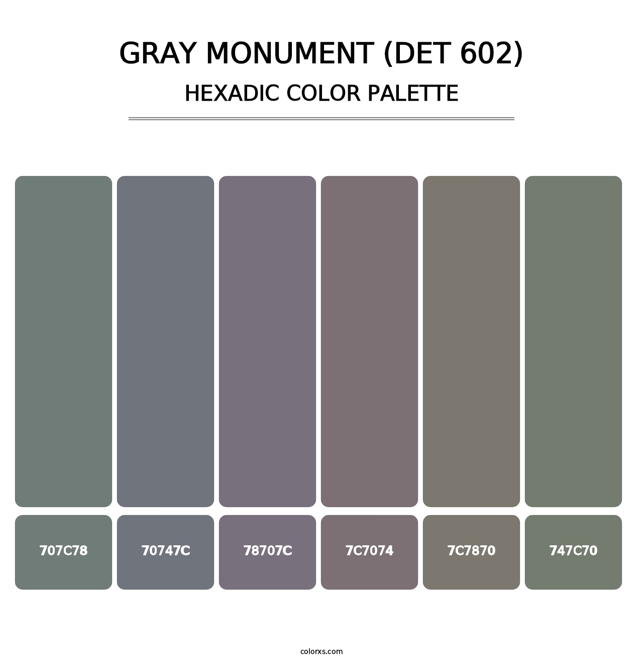 Gray Monument (DET 602) - Hexadic Color Palette