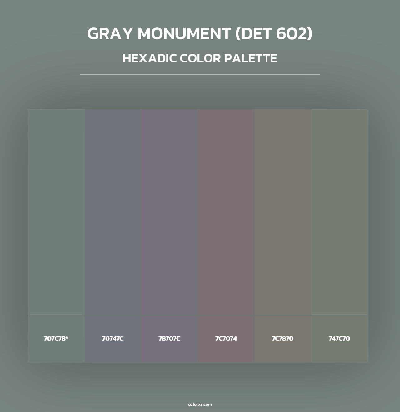 Gray Monument (DET 602) - Hexadic Color Palette