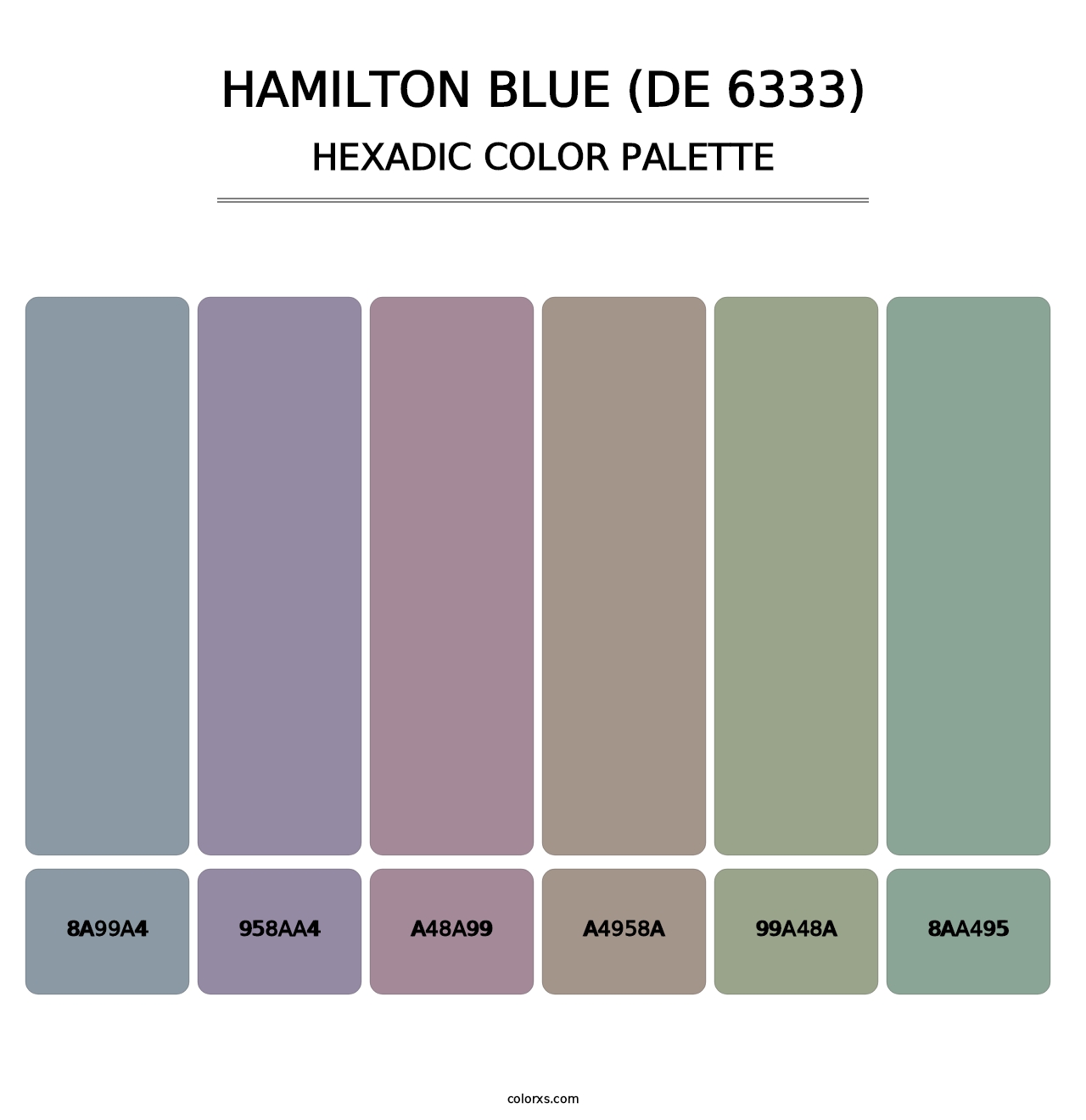 Hamilton Blue (DE 6333) - Hexadic Color Palette