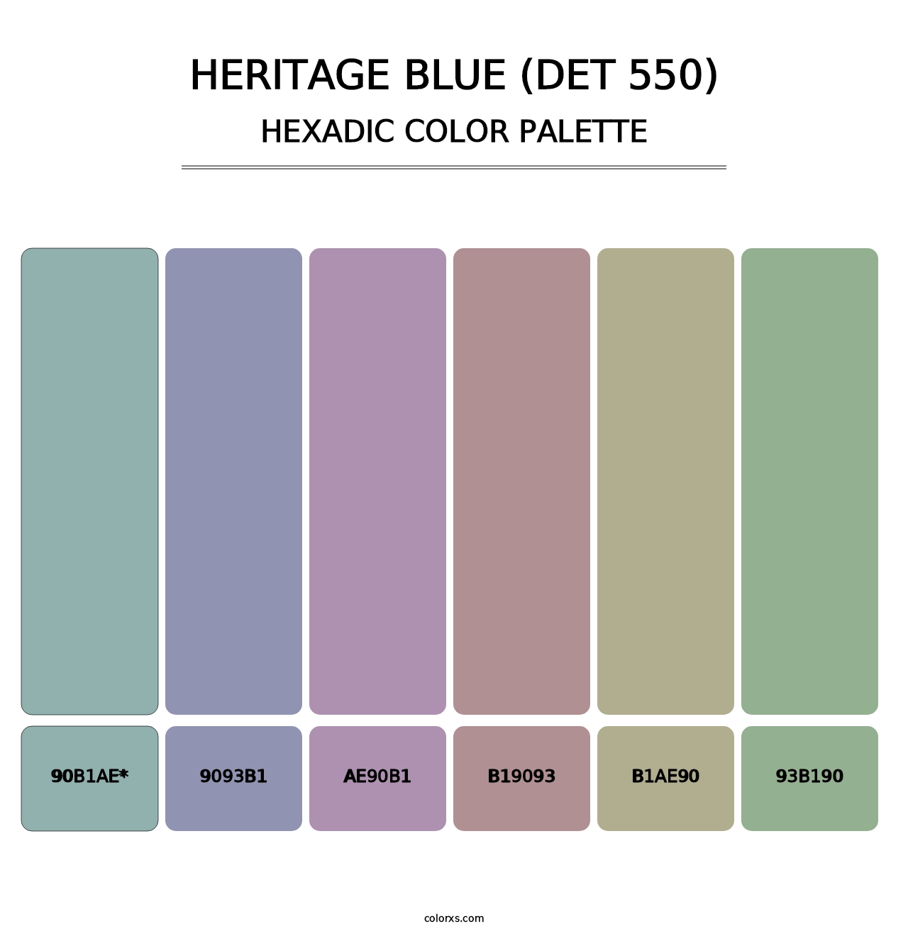 Heritage Blue (DET 550) - Hexadic Color Palette