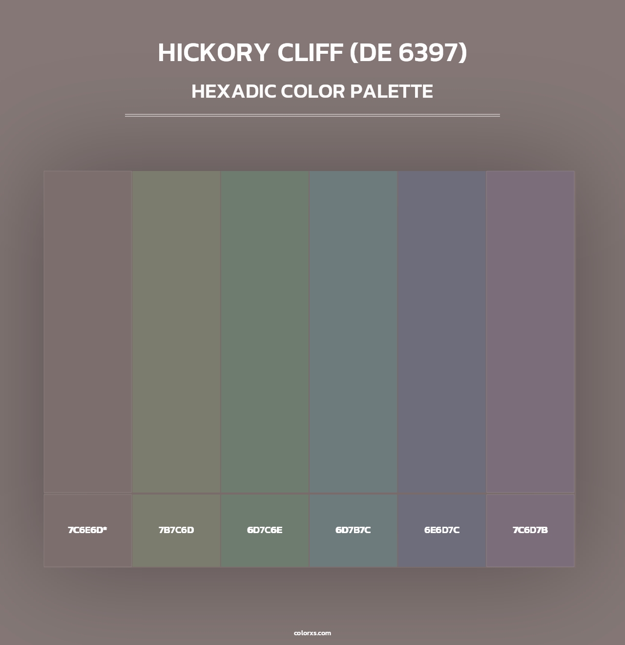 Hickory Cliff (DE 6397) - Hexadic Color Palette