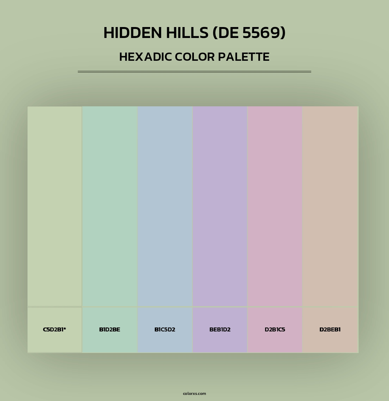 Hidden Hills (DE 5569) - Hexadic Color Palette