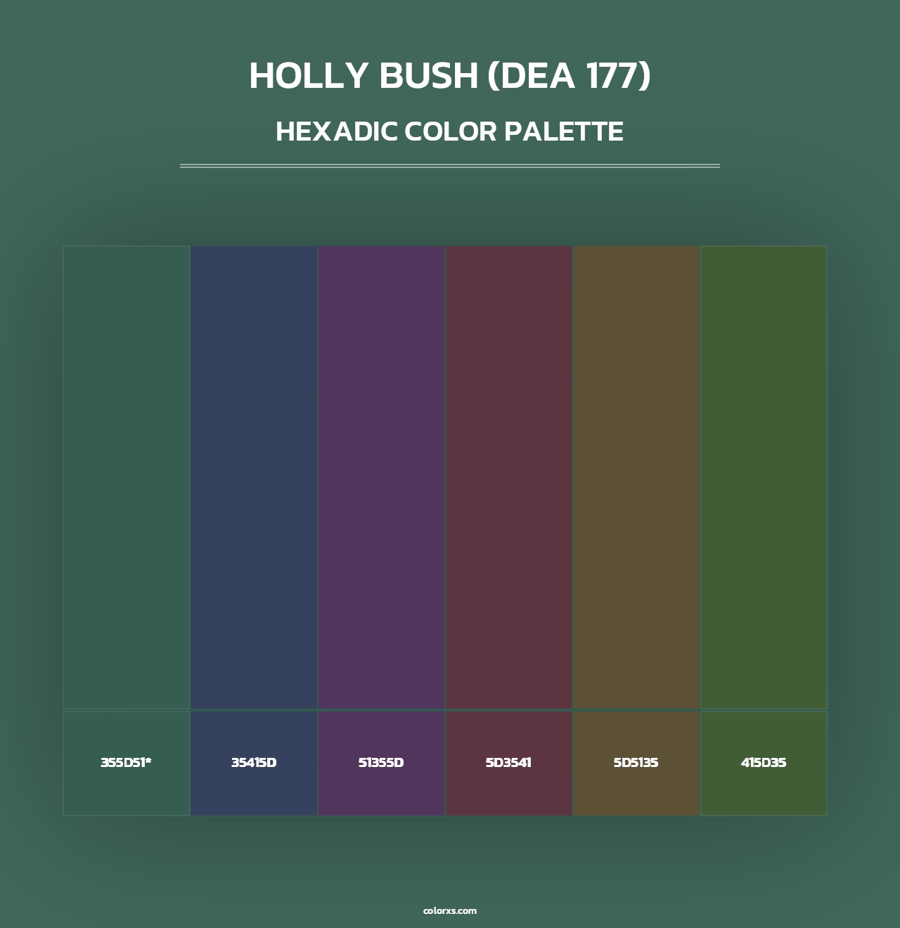 Holly Bush (DEA 177) - Hexadic Color Palette