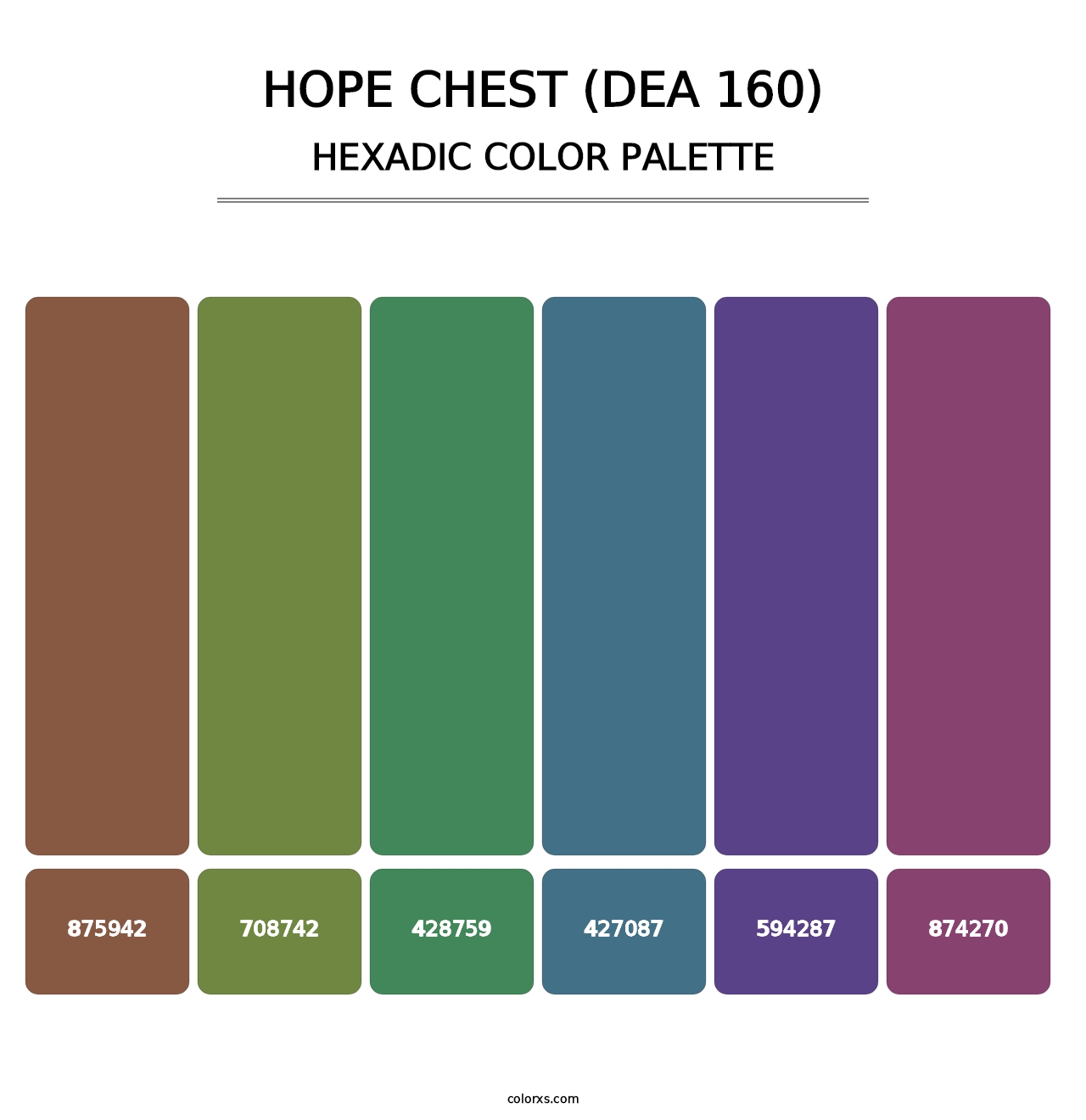 Hope Chest (DEA 160) - Hexadic Color Palette