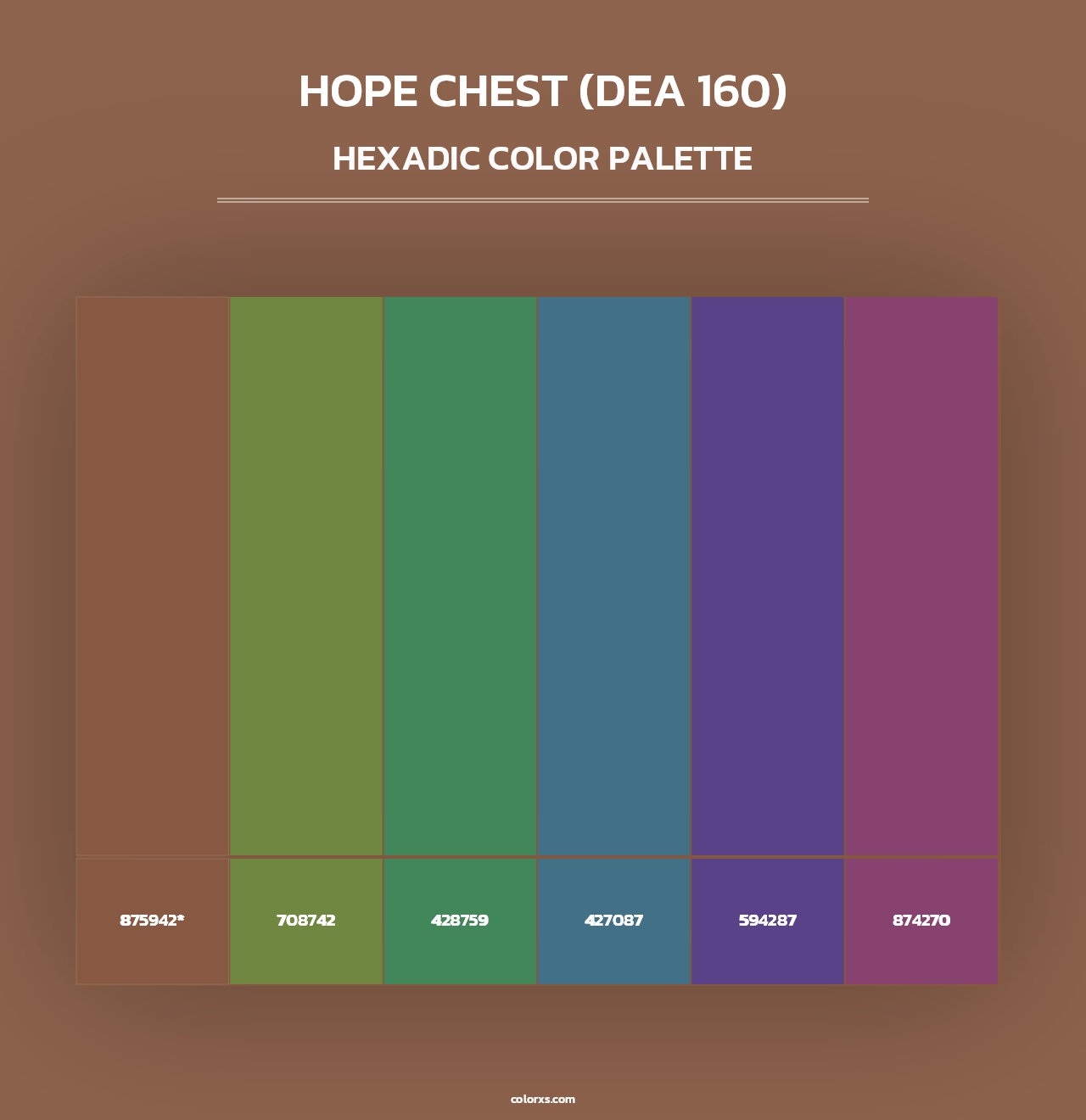Hope Chest (DEA 160) - Hexadic Color Palette