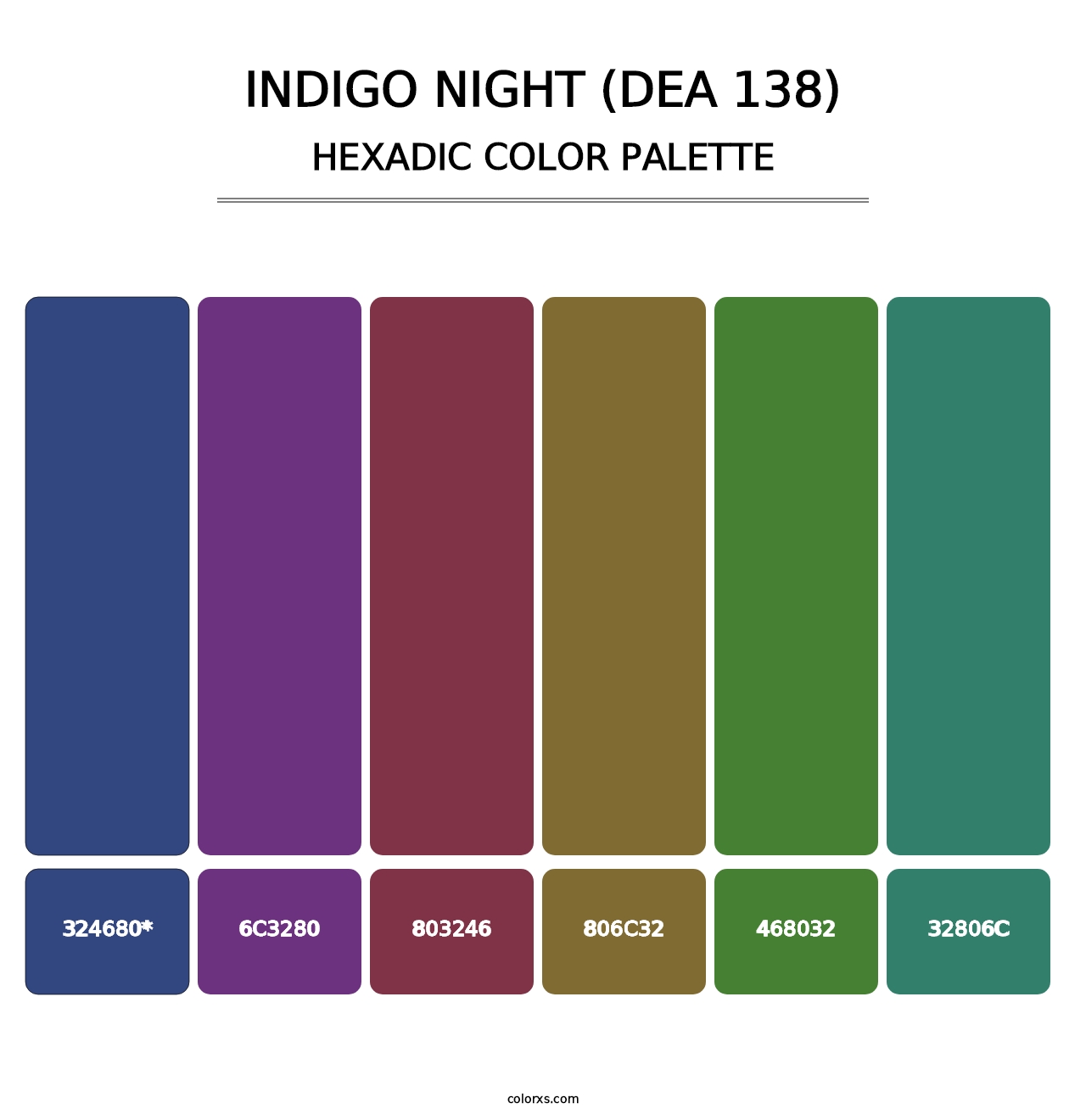 Indigo Night (DEA 138) - Hexadic Color Palette