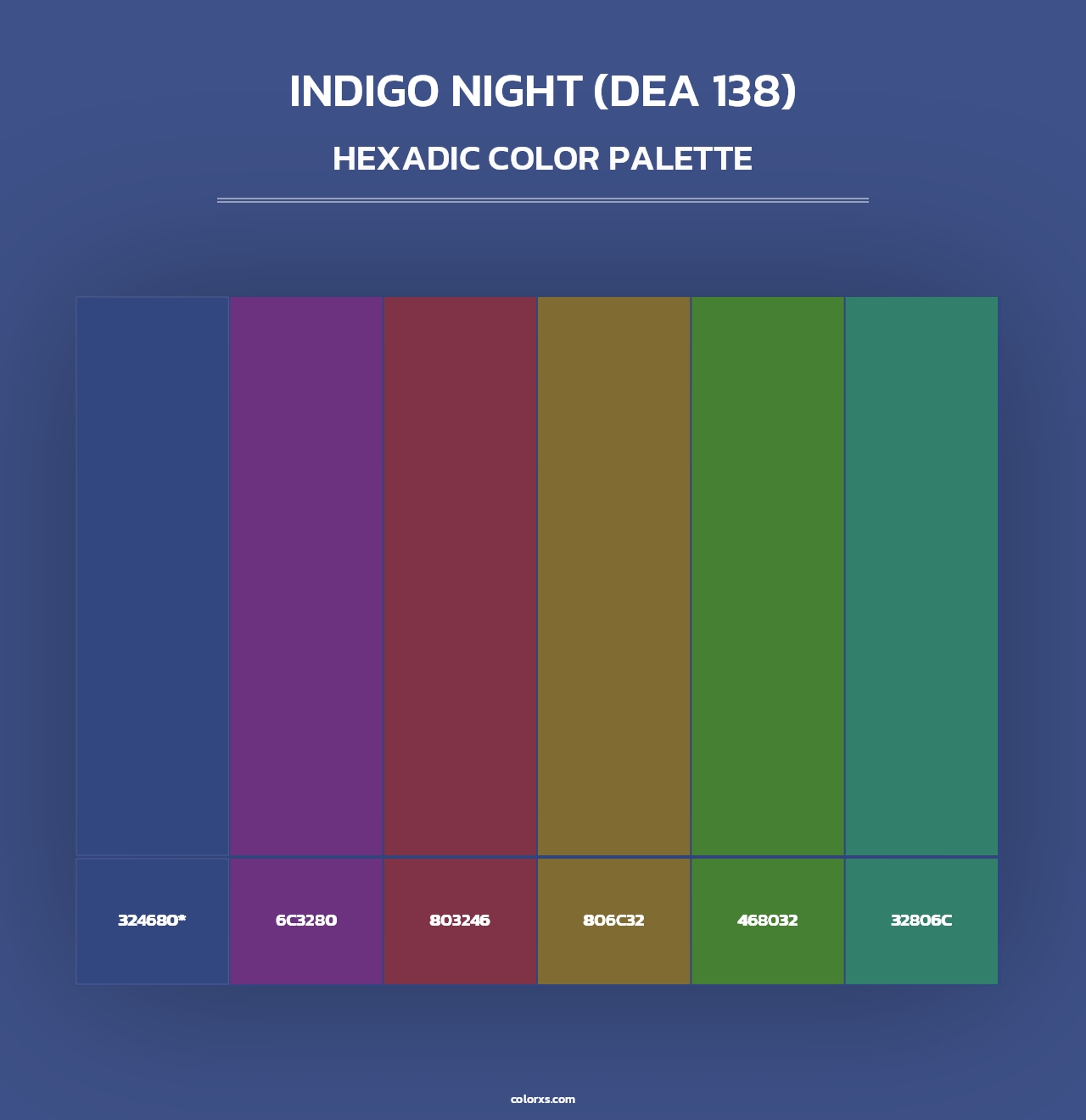 Indigo Night (DEA 138) - Hexadic Color Palette