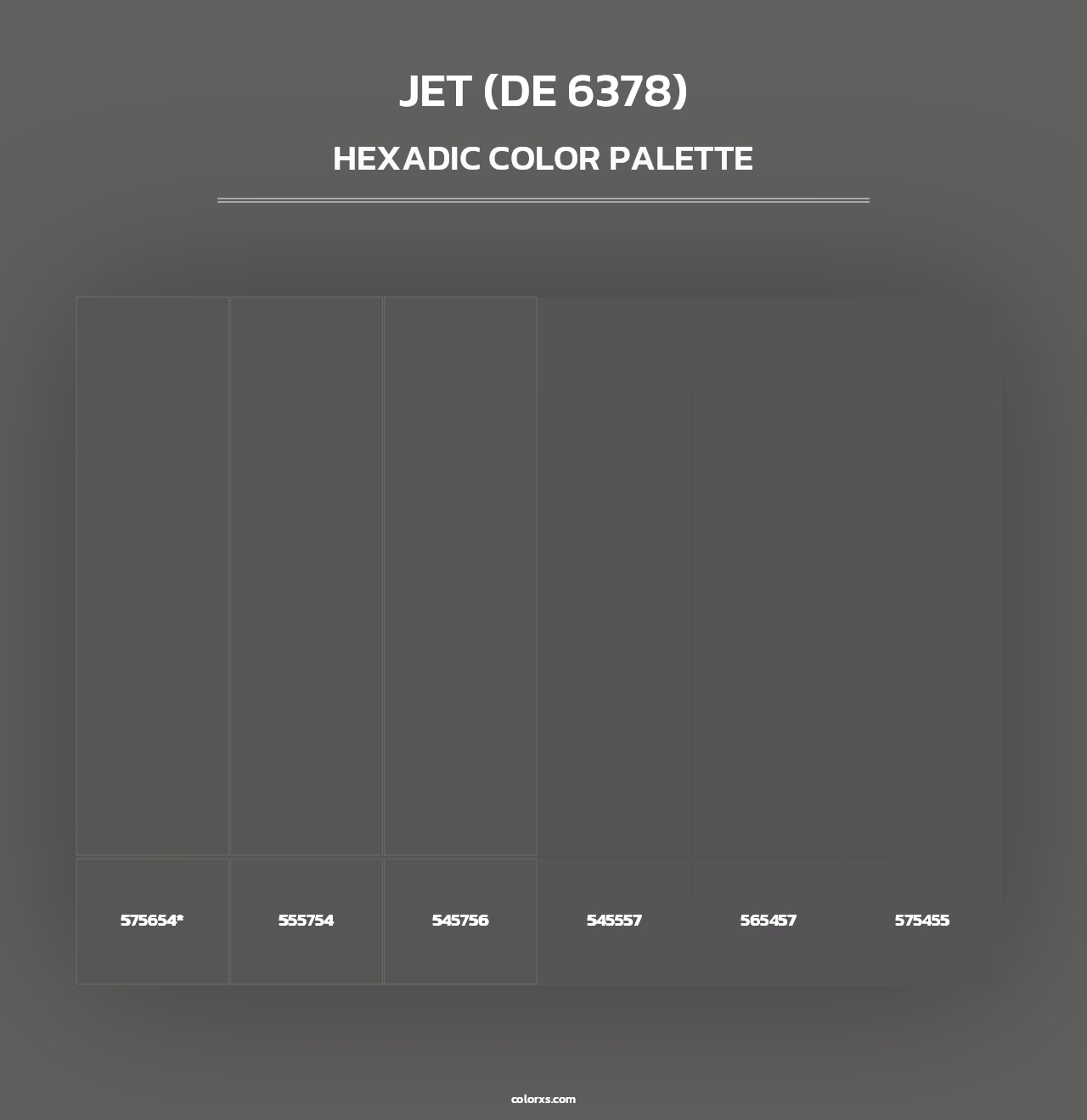 Jet (DE 6378) - Hexadic Color Palette