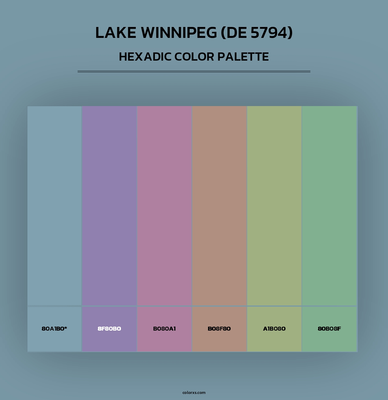 Lake Winnipeg (DE 5794) - Hexadic Color Palette