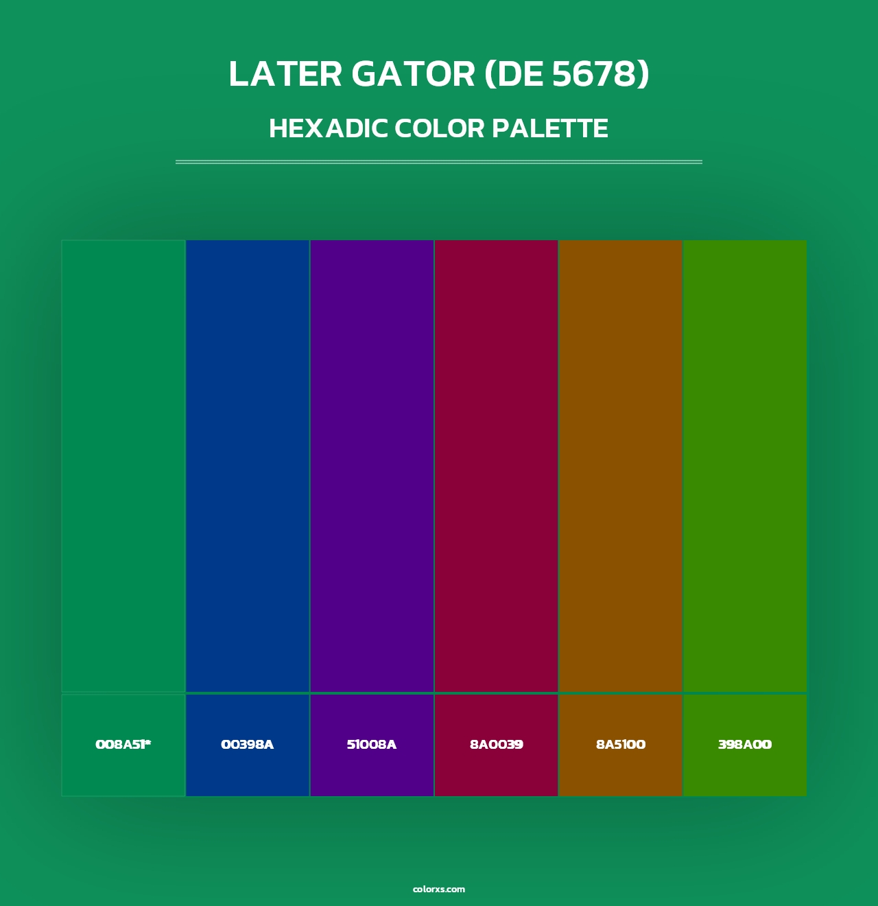 Later Gator (DE 5678) - Hexadic Color Palette