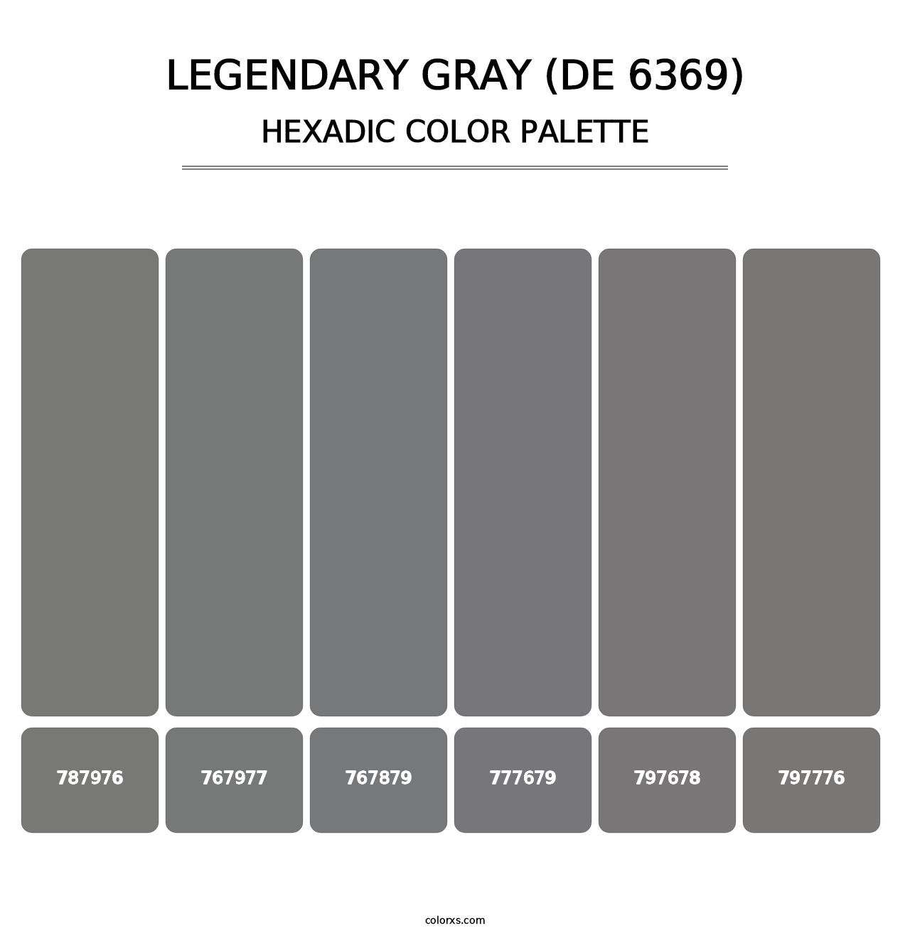 Legendary Gray (DE 6369) - Hexadic Color Palette