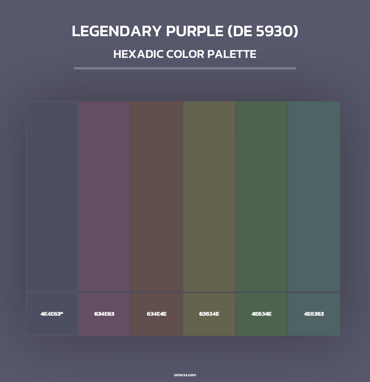 Legendary Purple (DE 5930) - Hexadic Color Palette