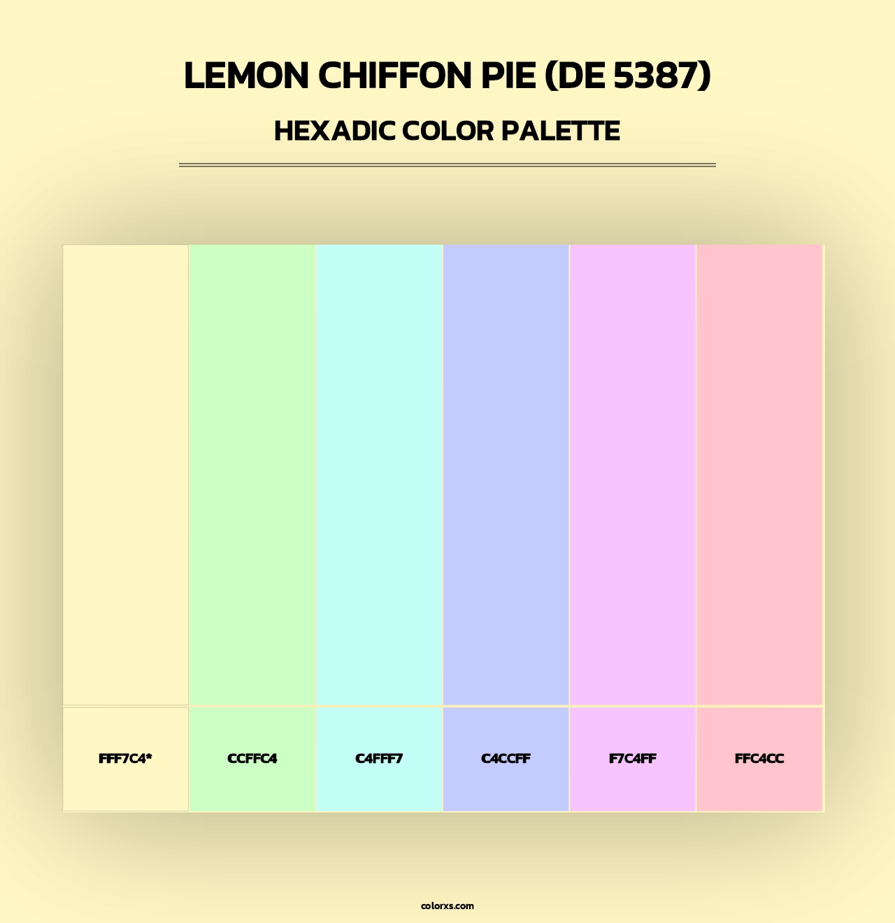 Lemon Chiffon Pie (DE 5387) - Hexadic Color Palette