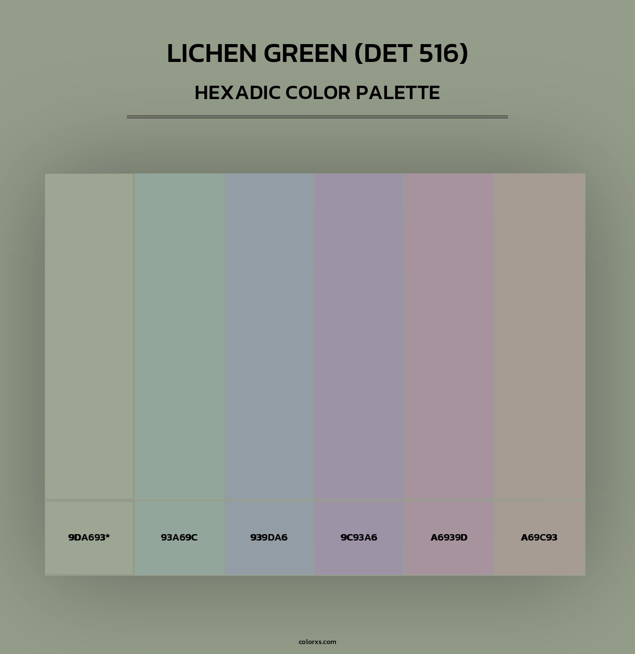 Lichen Green (DET 516) - Hexadic Color Palette