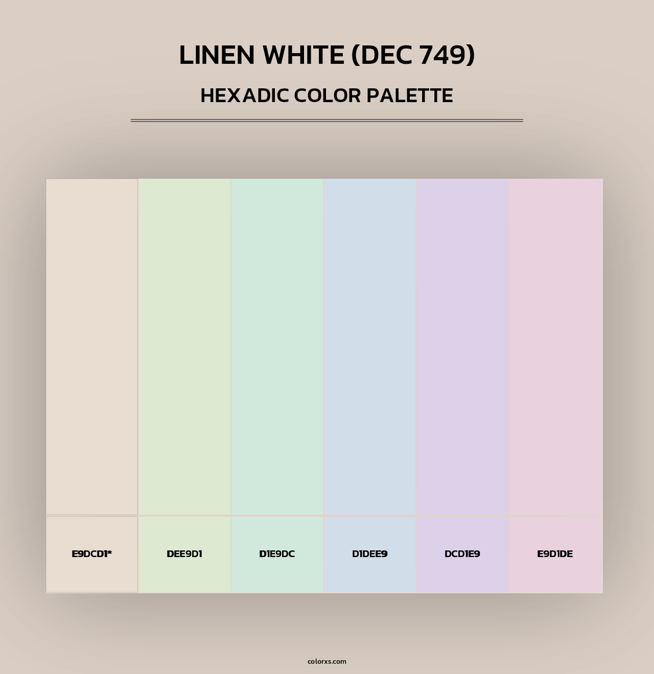 Linen White (DEC 749) - Hexadic Color Palette