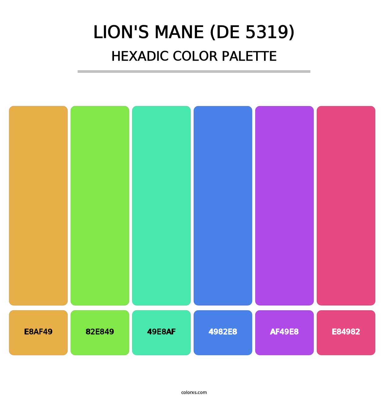 Lion's Mane (DE 5319) - Hexadic Color Palette
