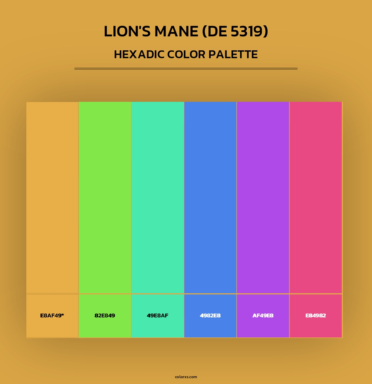 Lion's Mane (DE 5319) - Hexadic Color Palette