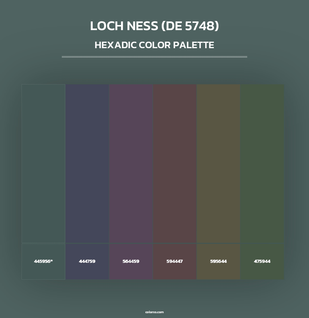 Loch Ness (DE 5748) - Hexadic Color Palette