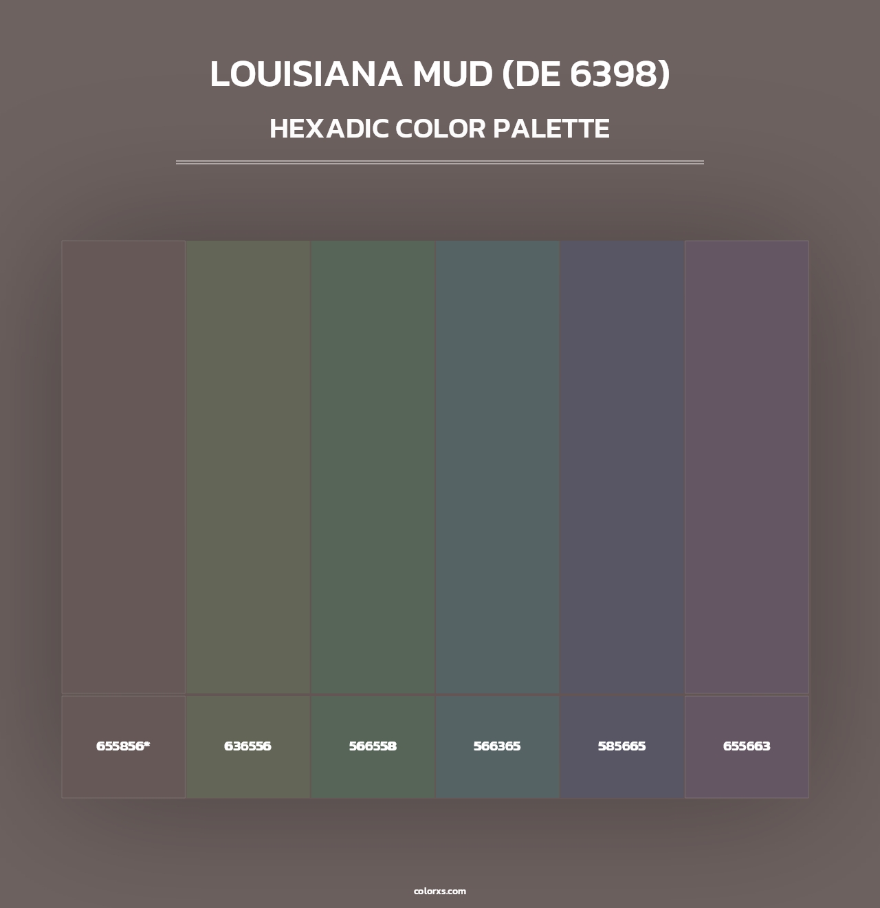 Louisiana Mud (DE 6398) - Hexadic Color Palette