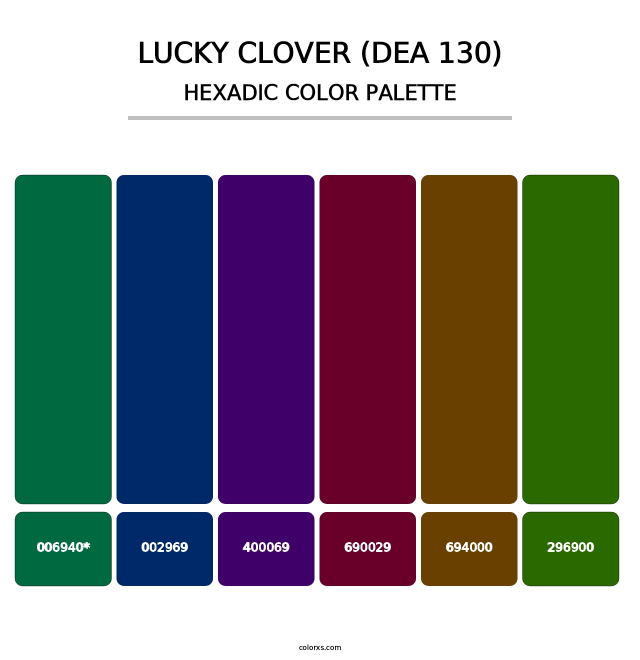 Lucky Clover (DEA 130) - Hexadic Color Palette