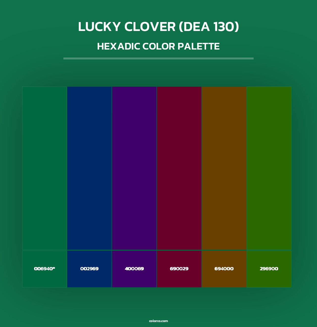 Lucky Clover (DEA 130) - Hexadic Color Palette
