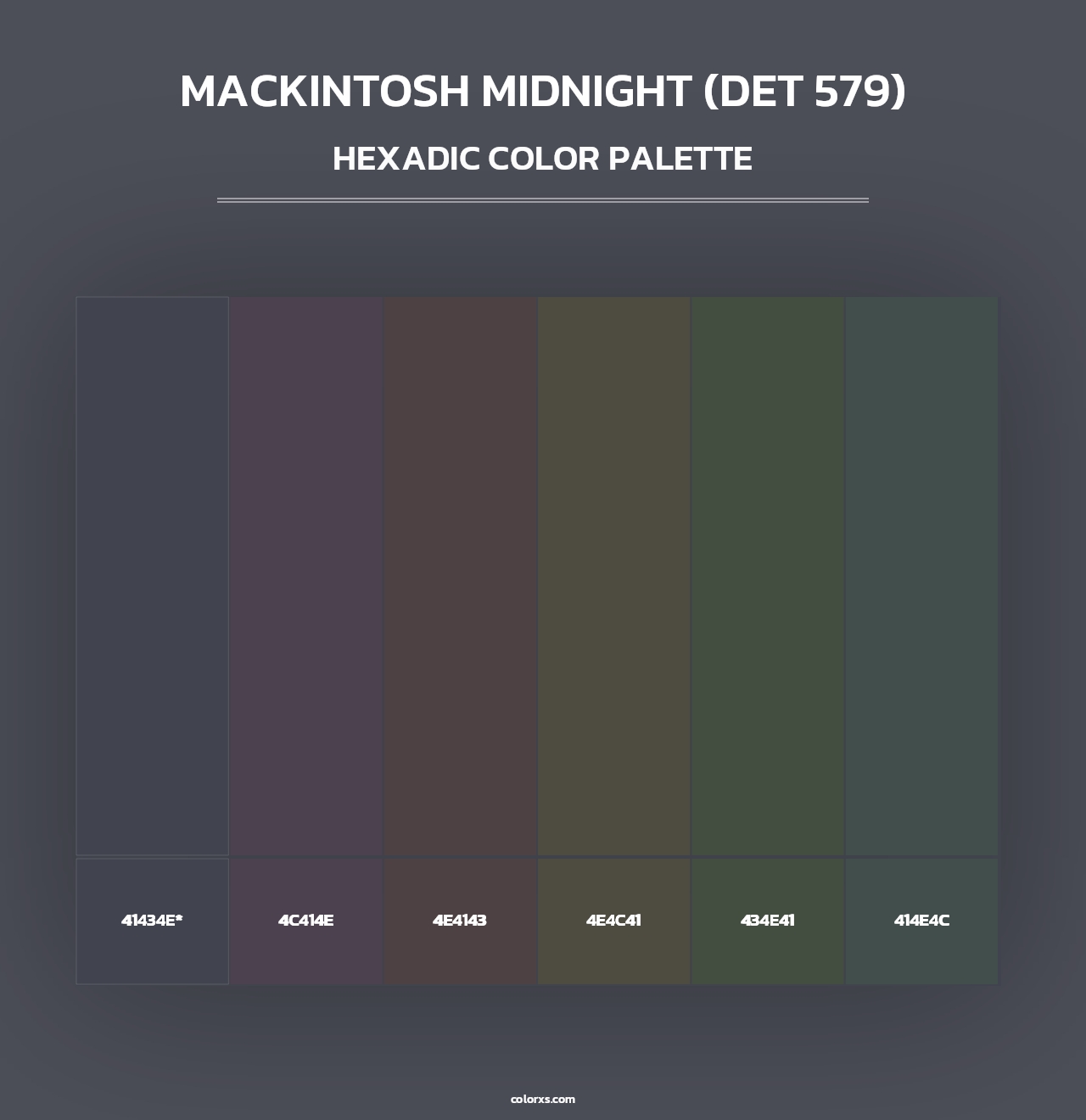 MacKintosh Midnight (DET 579) - Hexadic Color Palette