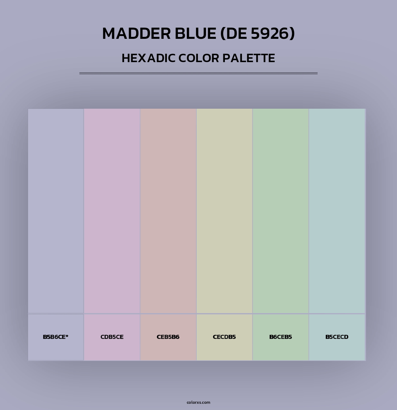 Madder Blue (DE 5926) - Hexadic Color Palette