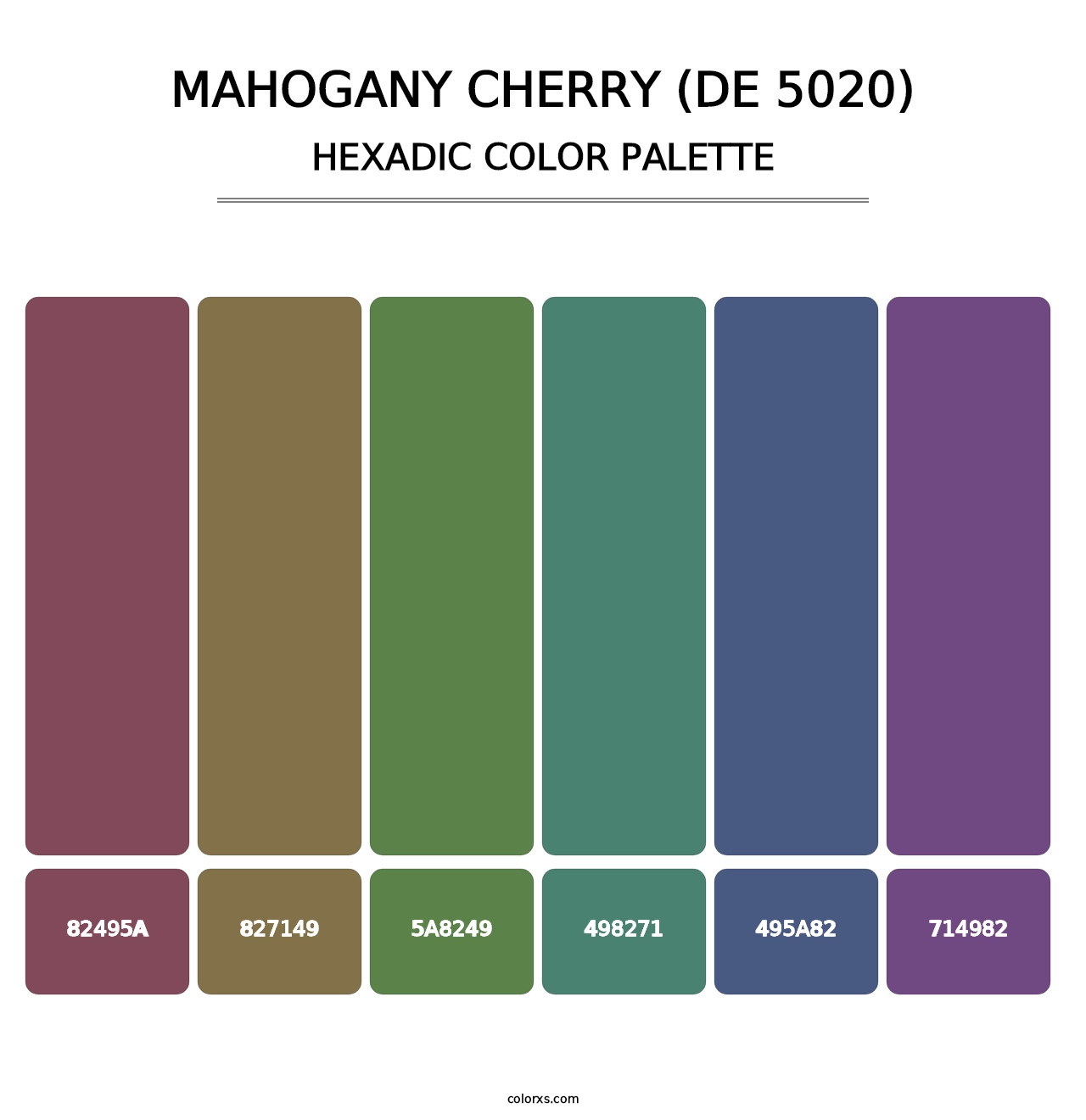 Mahogany Cherry (DE 5020) - Hexadic Color Palette