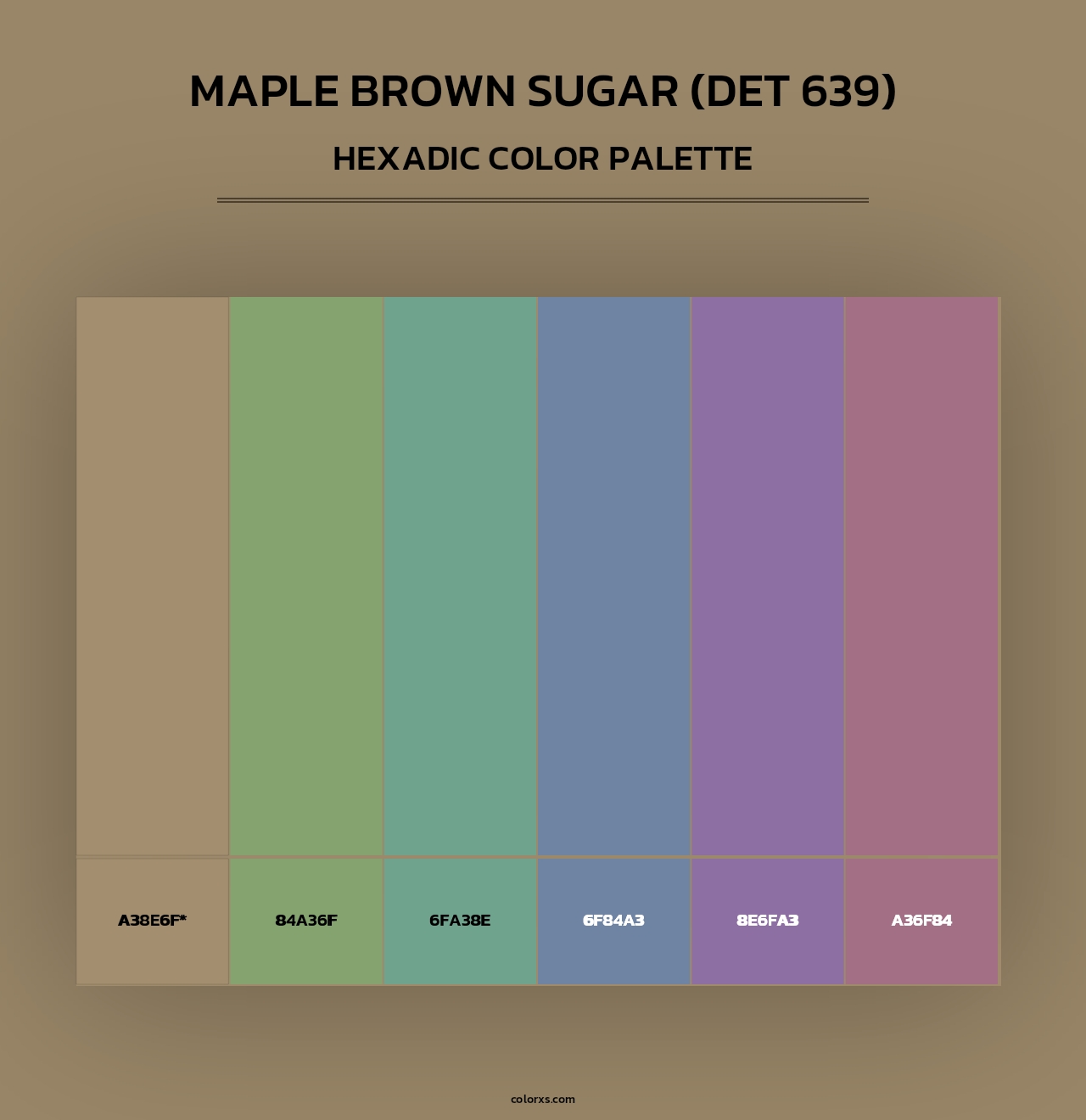 Maple Brown Sugar (DET 639) - Hexadic Color Palette