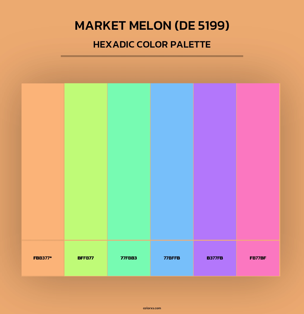 Market Melon (DE 5199) - Hexadic Color Palette