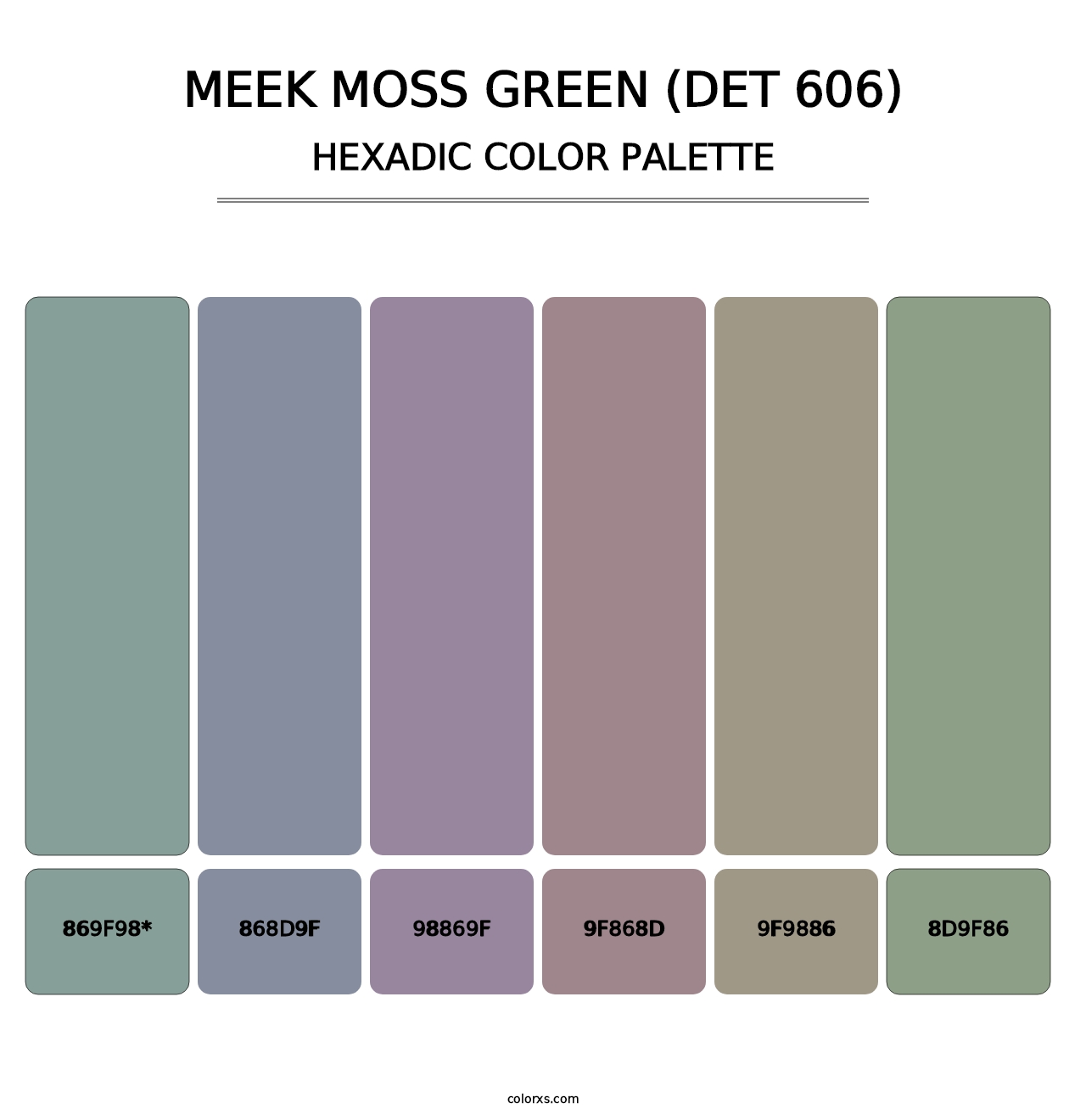Meek Moss Green (DET 606) - Hexadic Color Palette