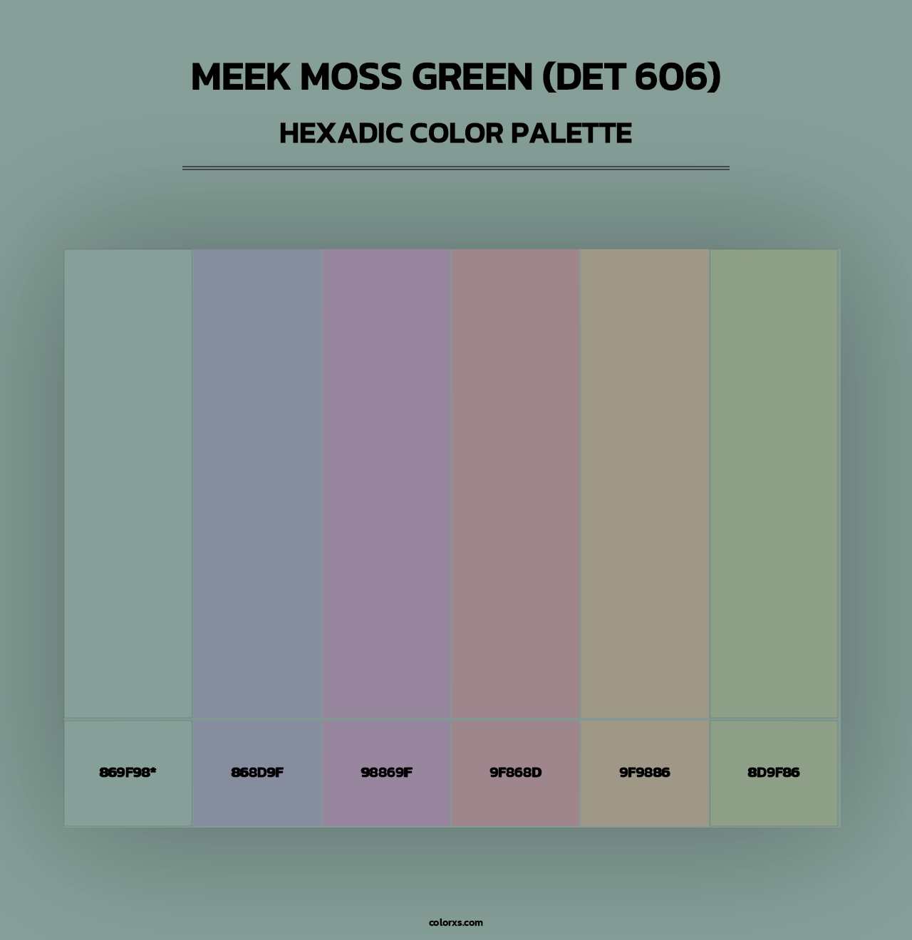 Meek Moss Green (DET 606) - Hexadic Color Palette
