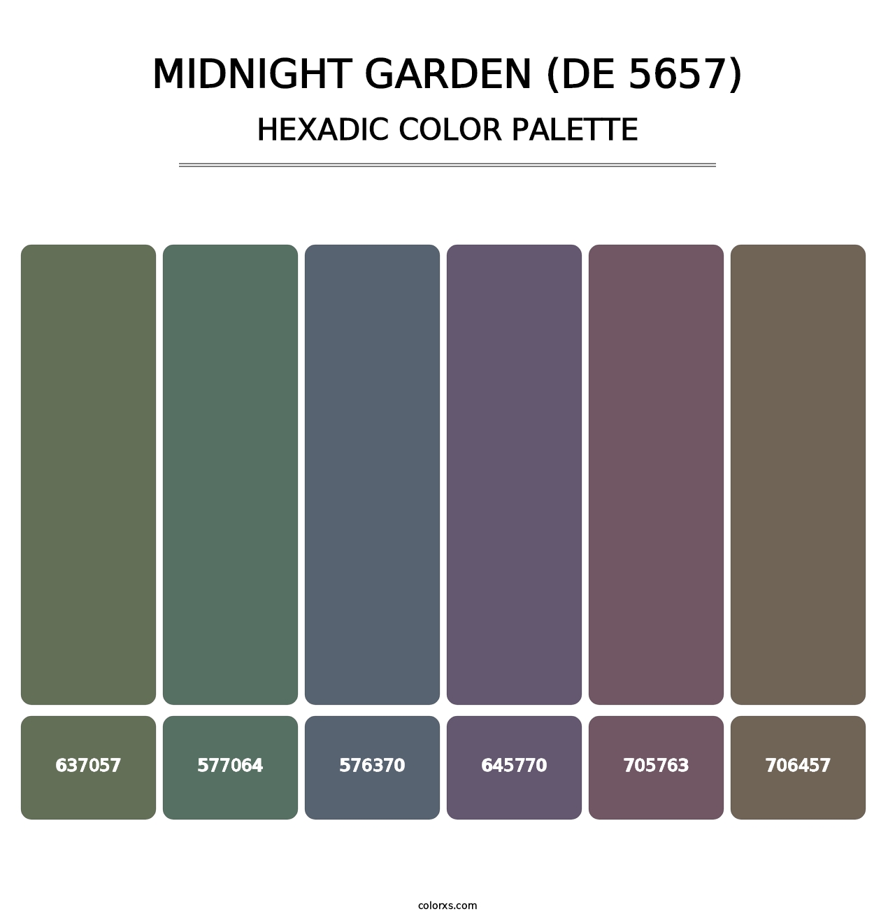 Midnight Garden (DE 5657) - Hexadic Color Palette
